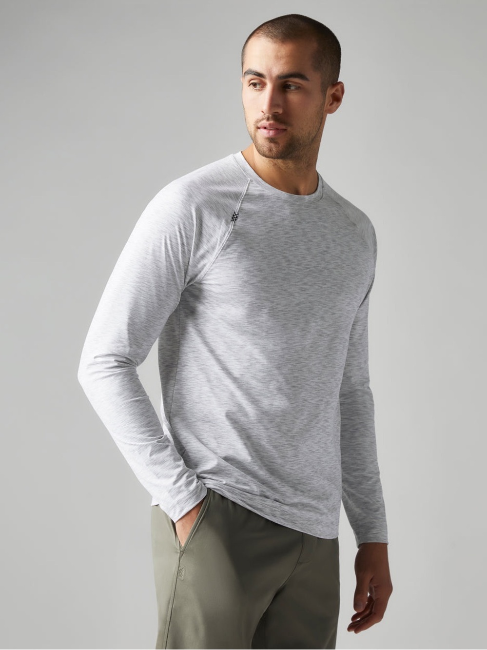 Rhône Reign Long Sleeve in Gray Space Dye